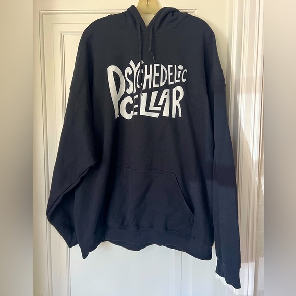 Psychedelic Cellar Gildan Hoodie 3XL - Black Graphic Oversized Sweatshirt - Picture 1 of 9